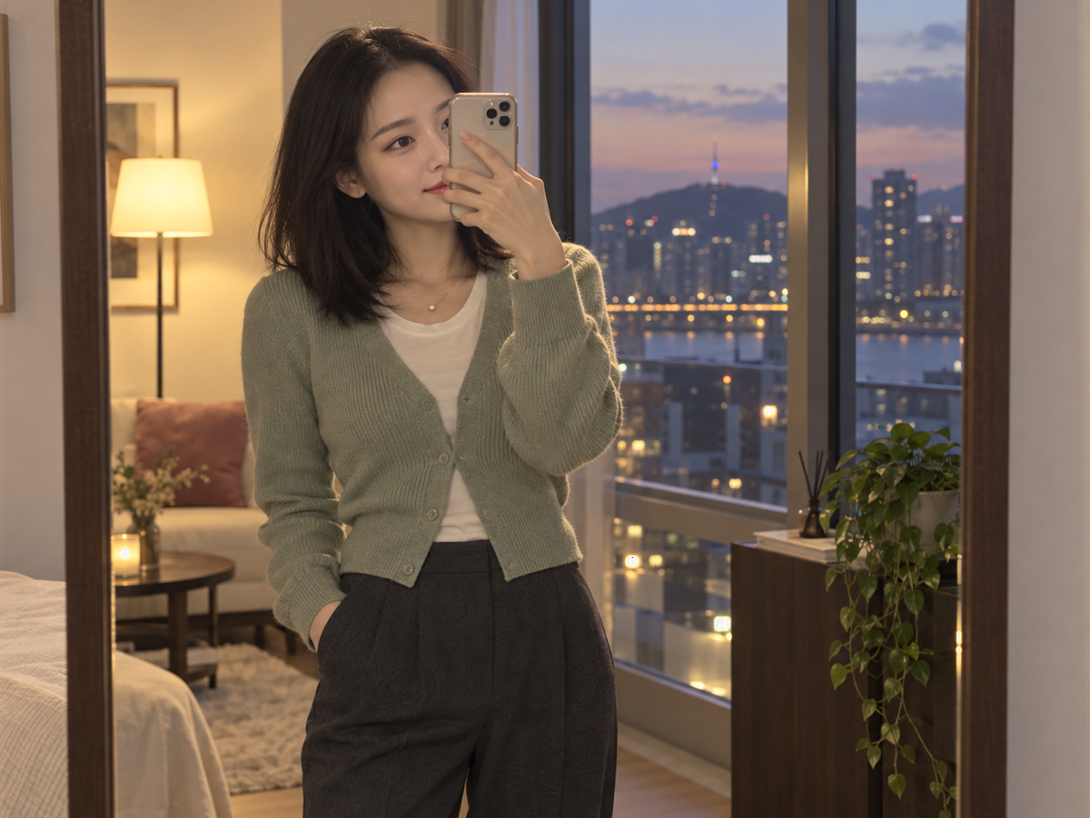 경기도 과천시 이동과 방문 일정을 안내하는 젊은 성인 한국 여성 관리사
